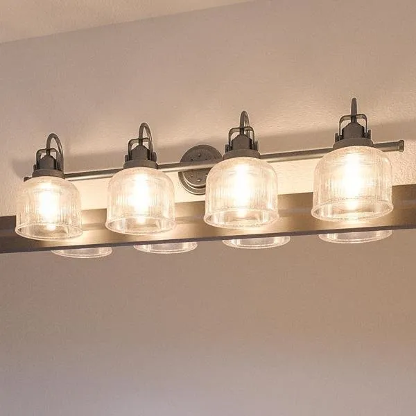 UHP2048 Luxe Industrial Bath Fixture, 8-3/4"H x 35-1/2"W, Aged Nickel Finish, Harlow Collection — Urban Ambiance LED Linear Lights  3000K