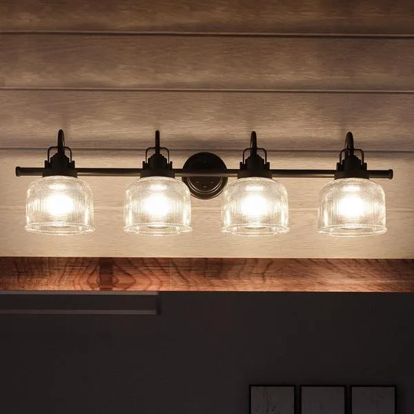 UHP2047 Luxe Industrial Bath Fixture, 8-3/4"H x 35-1/2"W, Fashion Bronze Finish, Harlowe Collection — Urban Ambiance LED Linear Lights  3000K