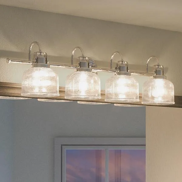 UHP2046 Luxe Industrial Bath Fixture, 8-3/4"H x 35-1/2"W, Polished Chrome Finish, Harlow Collection — Urban Ambiance LED Linear Lights  3000K