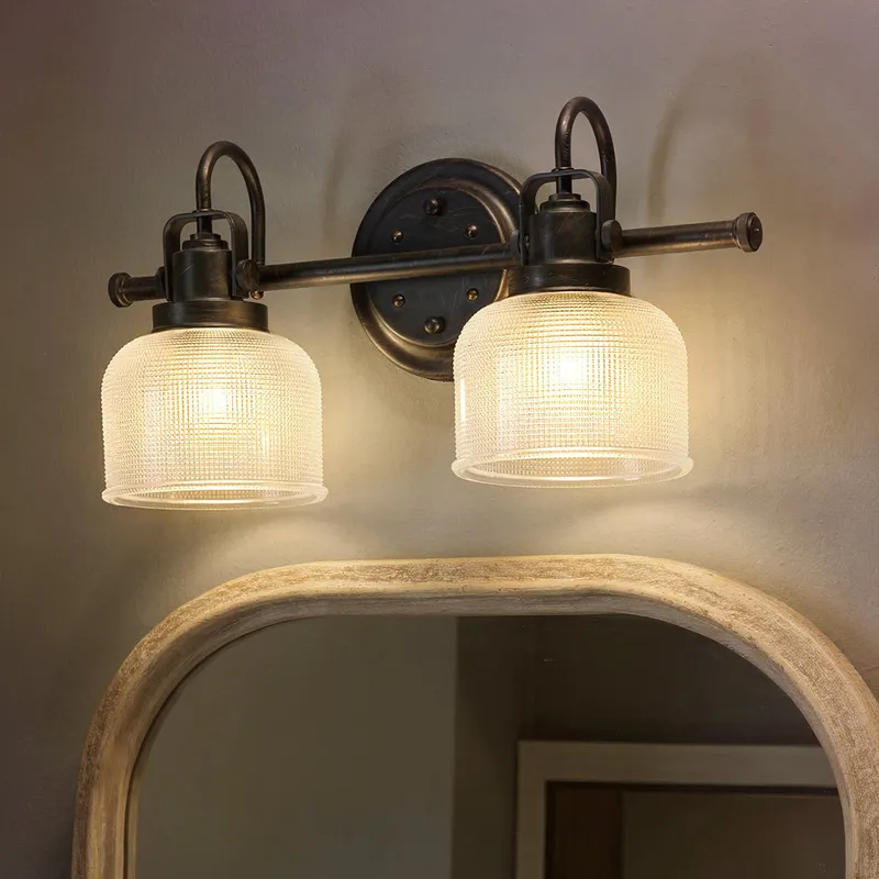UHP2041 Luxe Industrial Bath Fixture, 8-3/4"H x 17"W, Fashion Bronze Finish, Harlow Collection — Urban Ambiance LED Linear Lights  3000K