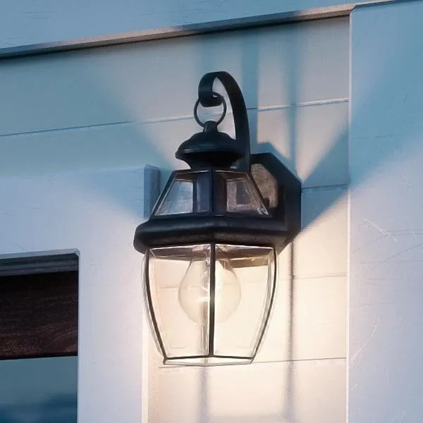 UQL1140 Colonial Outdoor Wall Light, 11.5"H x 7"W, Black Silk Finish, Cambridge Collection — Urban Ambiance LED Wall Lights  3000K