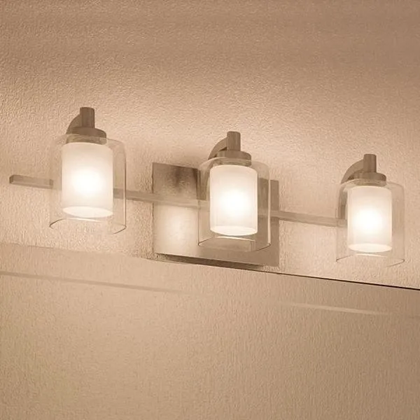 UQL2403 Modern Bathroom Vanity Light, 6"H x 21"W, Brushed Nickel Finish, Napa Collection — Urban Ambiance LED Linear Lights  3000K