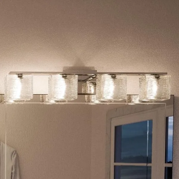 UQL2725 Modern Bathroom Light, 6.75"H x 32"W, Polished Chrome Finish, San Diego Collection — Urban Ambiance LED Linear Lights  3000K
