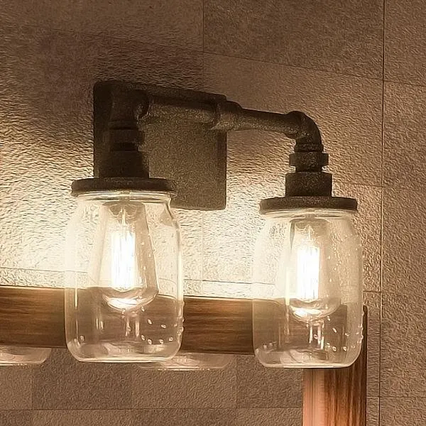 UQL2661 Industrial Bathroom Light, 11"H x 14"W, Antique Black Finish, Dallas Collection — Urban Ambiance LED Linear Lights  3000K