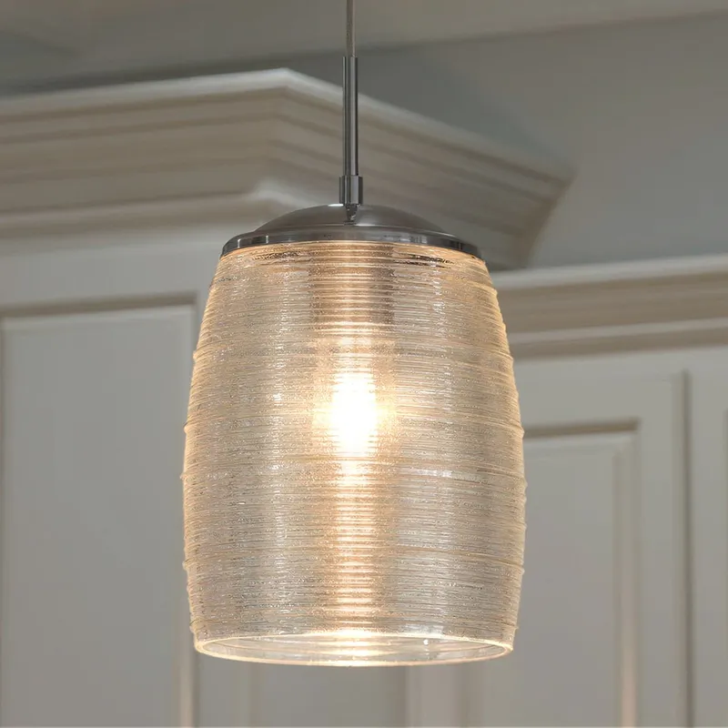 UQL2644 Contemporary Pendant Light, 16.5"H x 9"W, Polished Chrome Finish, San Sebastian Collection — Urban Ambiance LED Landscape Lights  3000K