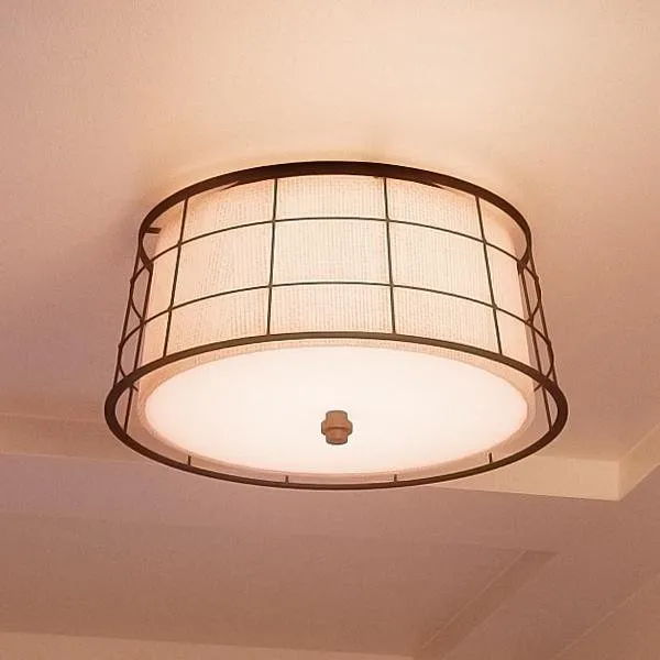 UQL2442 Craftsman Flush Ceiling Light, 9"H x 16"W, Dark Bronze Finish, Johannesburg Collection — Urban Ambiance LED Post Top Lights  3000K