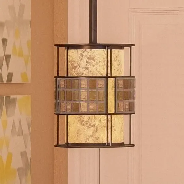 UQL2433 Art Deco Deco Hanging Pendant Light, 8.5"H x 6"W, Copper Revival Finish, Genoa Collection — Urban Ambiance LED Landscape Lights  3000K
