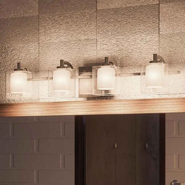 UQL2405 Modern Bathroom Vanity Light, 6"H x 29"W, Brushed Nickel Finish, Napa Collection — Urban Ambiance LED Linear Lights  3000K