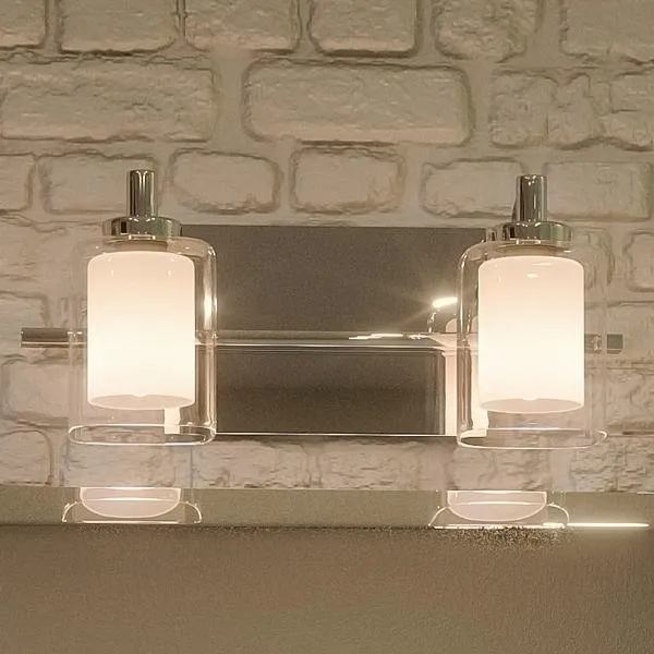 UQL2401 Modern Bathroom Vanity Light, 6"H x 13"W, Polished Chrome Finish, Napa Collection — Urban Ambiance LED Linear Lights  3000K