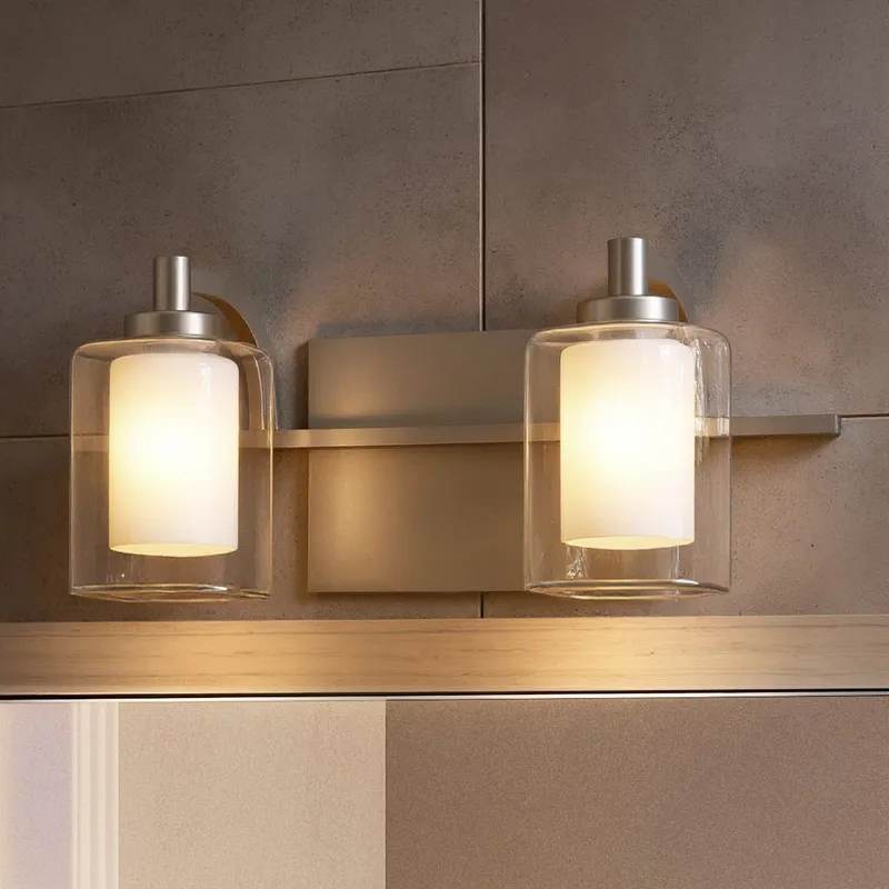 UQL2400 Modern Bathroom Vanity Light, 6"H x 13"W, Brushed Nickel Finish, Napa Collection — Urban Ambiance LED Linear Lights  3000K