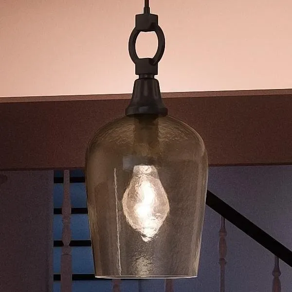 UQL2390 Old World World Hanging Pendant Light, 18.5"H x 9.25"W, Estate Bronze Finish, Santiago Collection — Urban Ambiance LED Landscape Lights  3000K