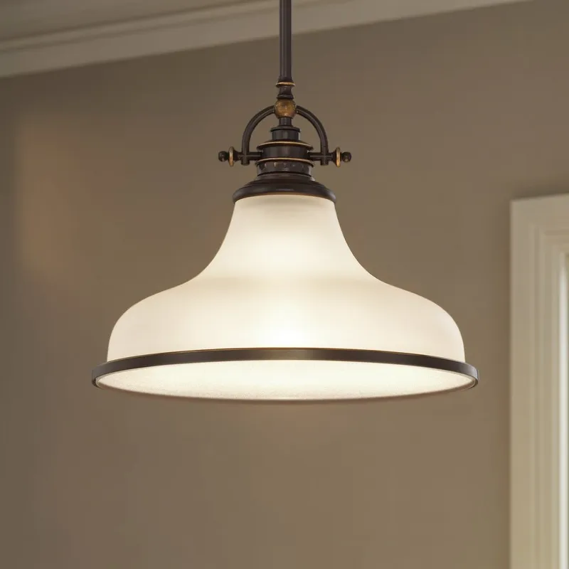 UQL2335 Industrial Pendant Light, 11.5"H x 13.5"W, Parisian Bronze Finish, Pasadena Collection — Urban Ambiance LED Landscape Lights  3000K