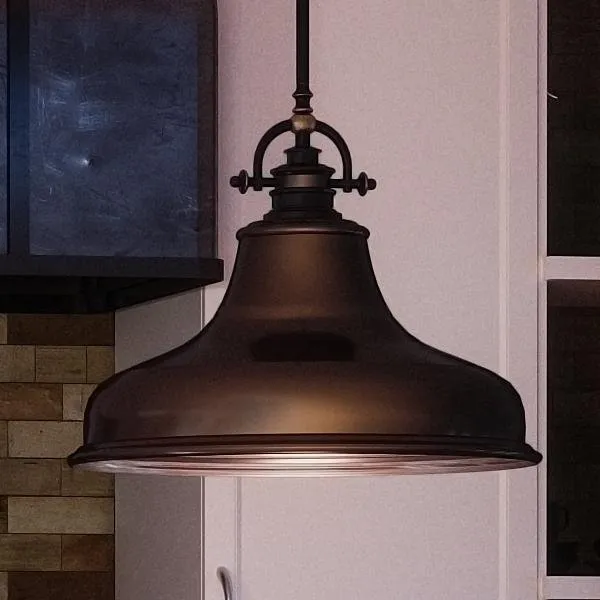 UQL2288 Industrial Pendant Light, 11.5"H x 13.5"W, Parisian Bronze Finish, Sonoma Collection — Urban Ambiance LED Landscape Lights  3000K