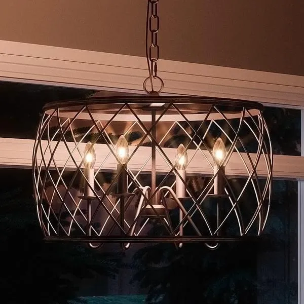 UQL2262 French Rustic Rustic Chandelier, 14.5"H x 21.5"W, Bronze Finish, York Collection — Urban Ambiance LED Landscape Lights  3000K
