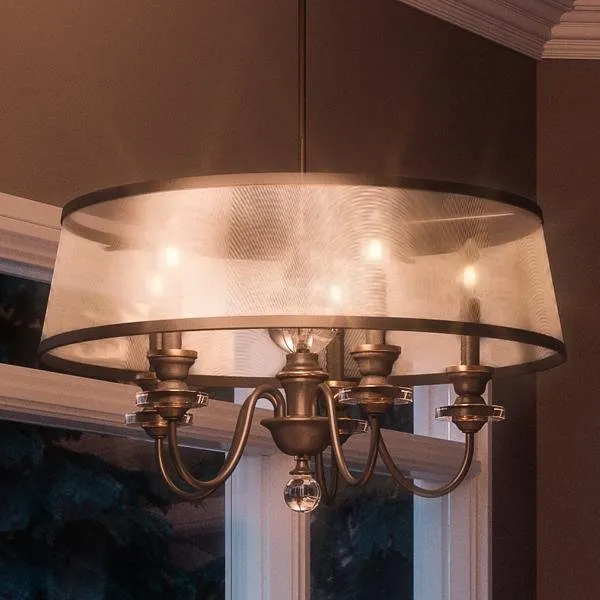 UQL2180 Mediterranean Chandelier , 15.5"H x 25"W, Parisian Bronze Finish, Guadalajara Collection — Urban Ambiance LED Landscape Lights  3000K
