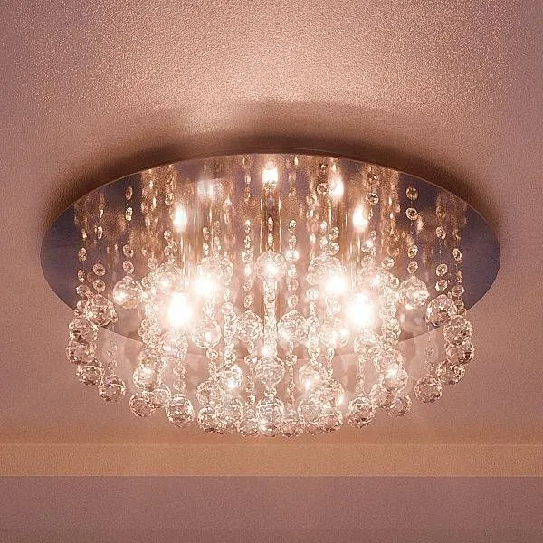 UQL2081 Traditional Flush Mount Ceiling Light, 9"H x 19.75"W, Chrome Finish, Manhattan Collection — Urban Ambiance LED Post Top Lights  3000K