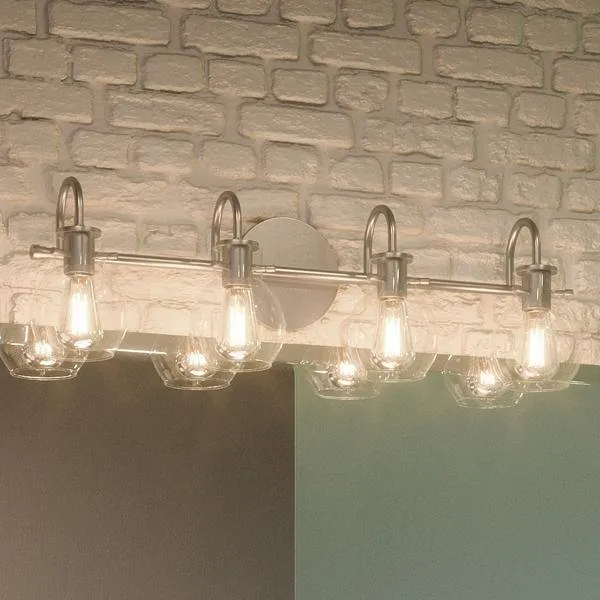 UQL2042 Vintage Bathroom Light, 9"H x 30.5"W, Aged Nickel Finish, Venice Collection — Urban Ambiance LED Linear Lights  3000K