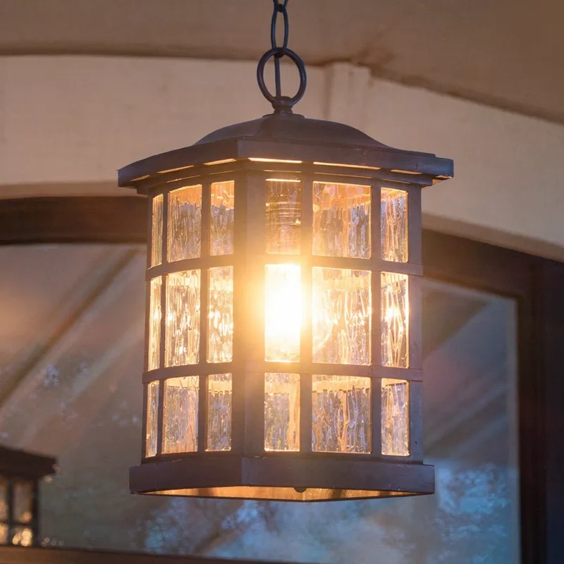 UQL1250 Craftsman Outdoor Pendant Light, 15"H x 9.5"W, Black Silk Finish, Zurich Collection, Marine-Grade Construction — Urban Ambiance LED Landscape Lights  3000K