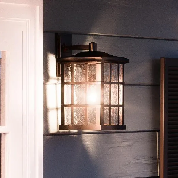 UQL1237 Craftsman Outdoor Wall Light, 17"H x 11"W, Parisian Bronze Finish, Zurich Collection, Marine-Grade Construction — Urban Ambiance LED Wall Lights  3000K