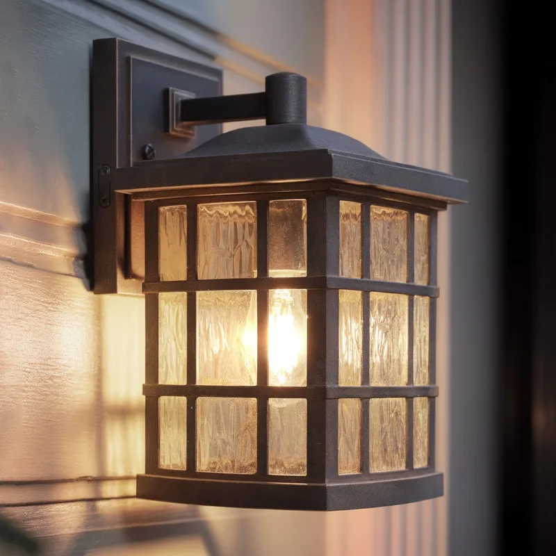 UQL1233 Craftsman Outdoor Wall Light, 13"H x 8"W, Parisian Bronze Finish, Zurich Collection, Marine-Grade Construction — Urban Ambiance LED Wall Lights  3000K