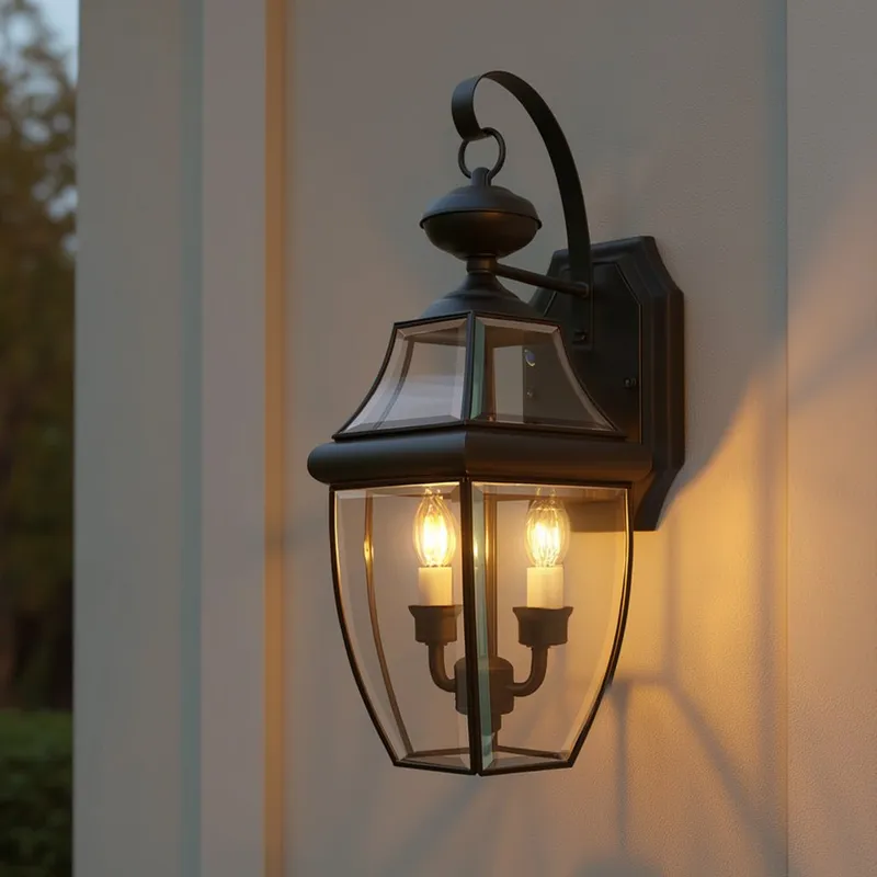 UQL1144 Colonial Outdoor Wall Light, 20"H x 10.5"W, Black Silk Finish, Cambridge Collection — Urban Ambiance LED Wall Lights  3000K