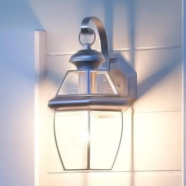 UQL1141 Colonial Outdoor Wall Light, 11.5"H x 7"W, Aged Silver Finish, Cambridge Collection — Urban Ambiance LED Wall Lights  3000K