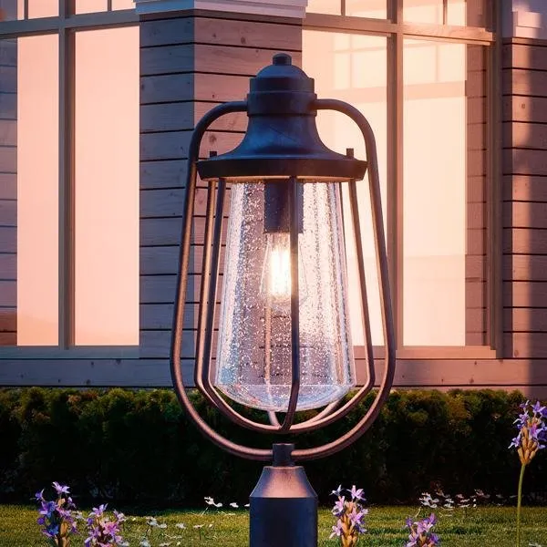 UQL1124 Vintage Outdoor Post Light, 23"H x 11"W, Estate Bronze Finish, San Francisco Collection — Urban Ambiance LED Lighting Controls  3000K