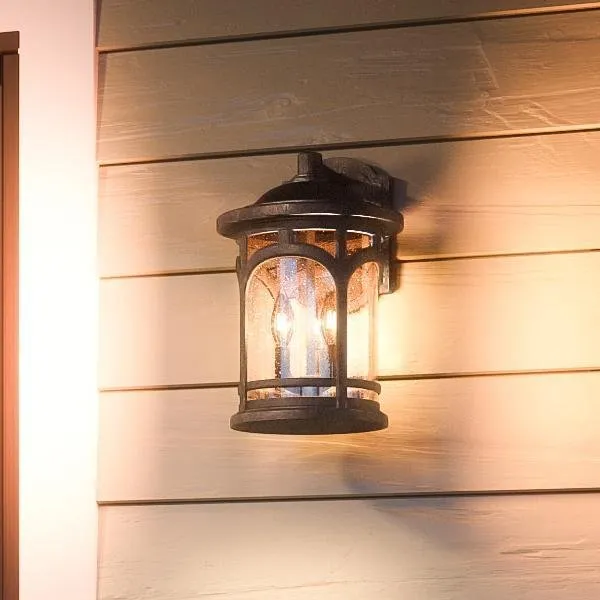 UQL1103 Rustic Outdoor Wall Light, 14.5"H x 9"W, Parisian Bronze Finish, Sydney Collection, Marine-Grade Construction — Urban Ambiance LED Wall Lights  3000K