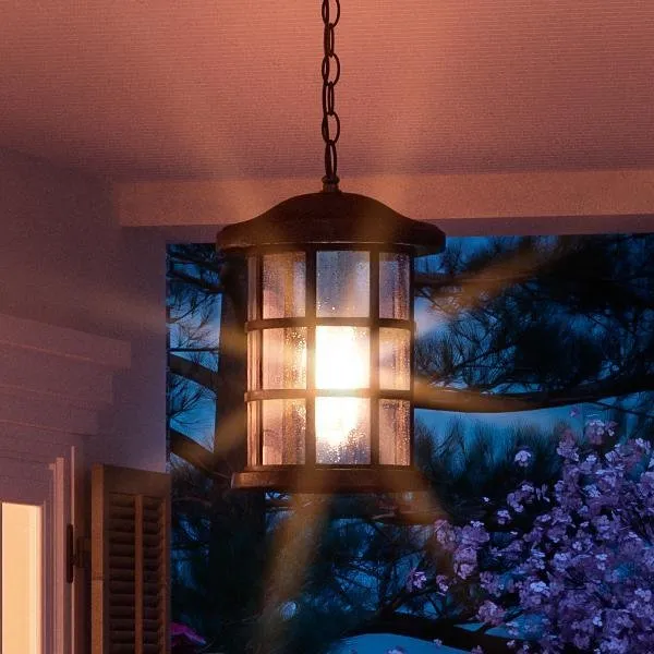 UQL1049 Craftsman Outdoor Pendant Light, 15.5"H x 10"W, Parisian Bronze Finish, Vienna Collection, Marine-Grade Construction — Urban Ambiance LED Landscape Lights  3000K