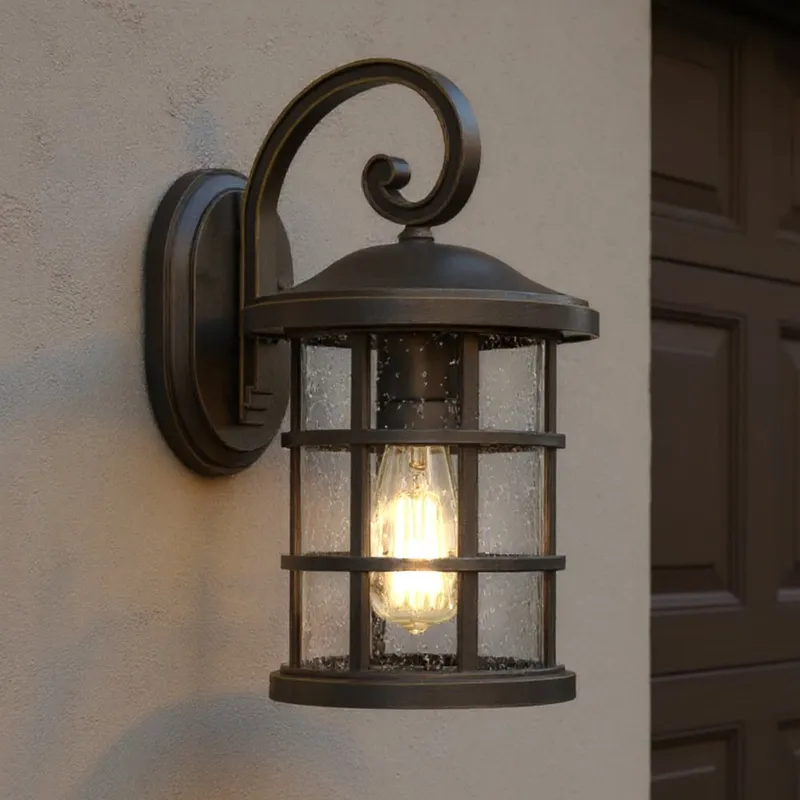 UQL1043 Craftsman Outdoor Wall Light, 14.25"H x 8"W, Parisian Bronze Finish, Vienna Collection, Marine-Grade Construction — Urban Ambiance LED Wall Lights  3000K