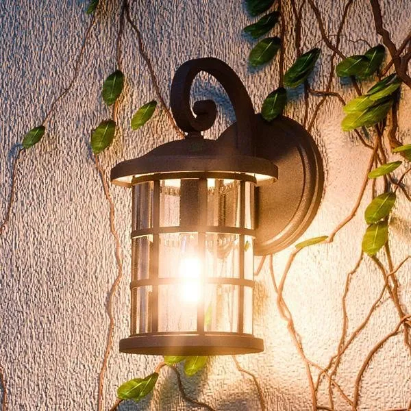 UQL1042 Craftsman Outdoor Wall Light, 14.25"H x 8"W, Natural Black Finish, Vienna Collection, Marine-Grade Construction — Urban Ambiance LED Wall Lights  3000K