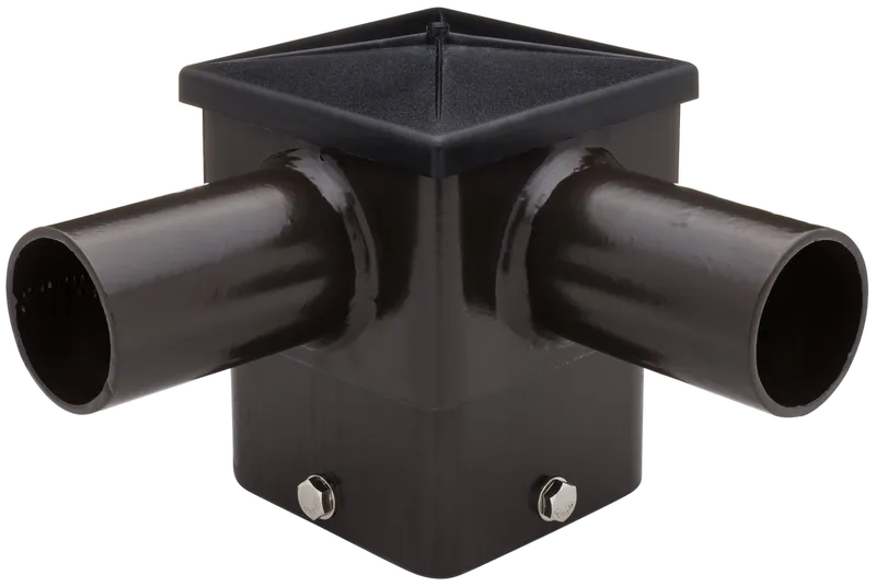 Short 90° Double Tenon Adapater for 4" and 5" Square -  Horizontal Bronze — Jarvis Lighting LED Landscape Lights  
