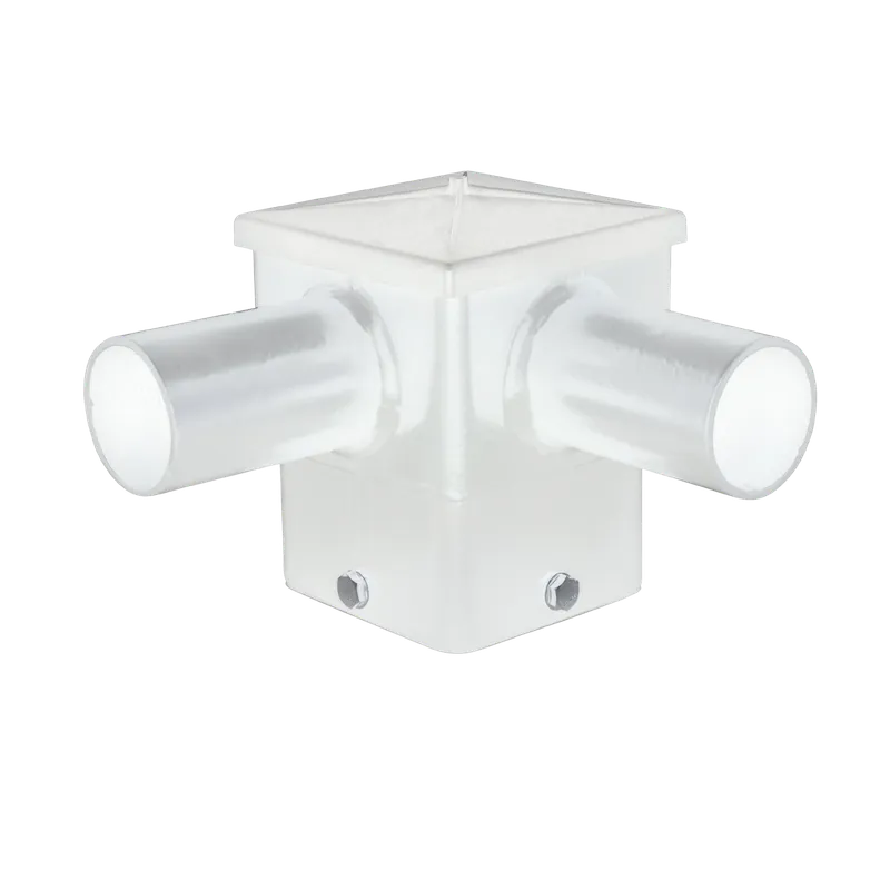 Short 90° Double Tenon Adapater for 4" and 5" Square -  Horizontal White — Jarvis Lighting LED Landscape Lights  