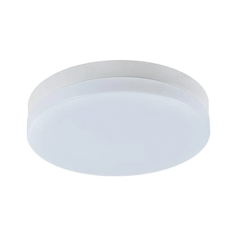 LED Flush Mount round ceiling light 120V/60HZ 0-10V dimmable corridors kitchens breakrooms utility work areas and stairways — Halcon Lighting LED Post Top Lights  2700K