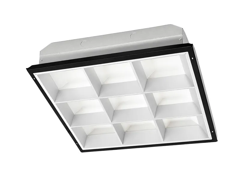 2X2 Foot LED 9 Cell Parabolic Troffer, LED T8 Tube Ready (3 Lamps), Non-Shunted, Single/Double Ended, 120-277V — Warehouse Lighting LED Downlights  