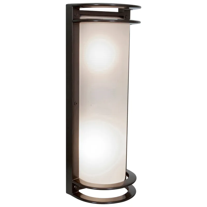Nevis 2 Light Outdoor LED Wall Mount, 3000K, 1600 Lumens, 20W, 120V, Bronze or Satin — Warehouse Lighting LED Wall Lights 20.0W 3000K