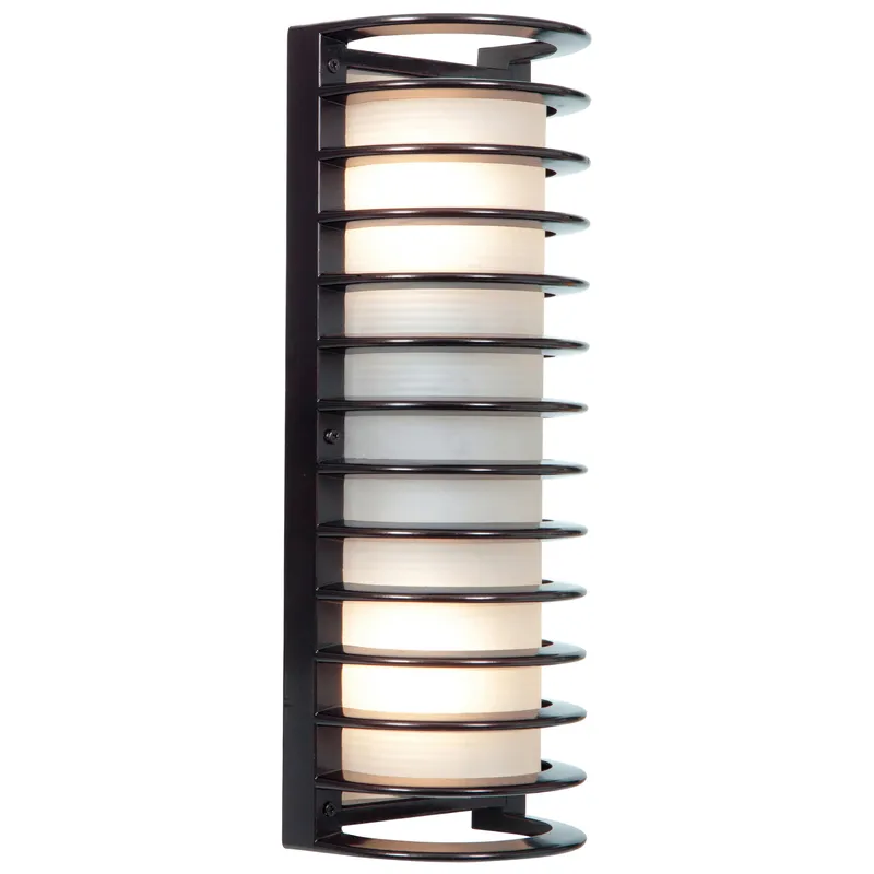 Bermuda 2 Light Outdoor LED Wall Mount, 3000K, 1600 Lumens, 20W, 120V, Bronze or Satin — Warehouse Lighting LED Wall Lights 20.0W 3000K