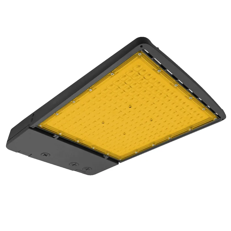 LED Area Light, 2200K Amber, 45,000 Lumen Max, Wattage Selectable, 120V-277V or 277-480V, Bronze, Black, White or Gray Finish — Warehouse Lighting LED Flood Lights 180.0W 2200K