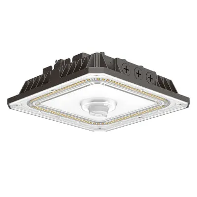 10" LED Slim Canopy Light, 15,000 Lumen Max, Wattage and CCT Selectable, 120-277V, Black or White Finish — Warehouse Lighting LED Area Lights  
