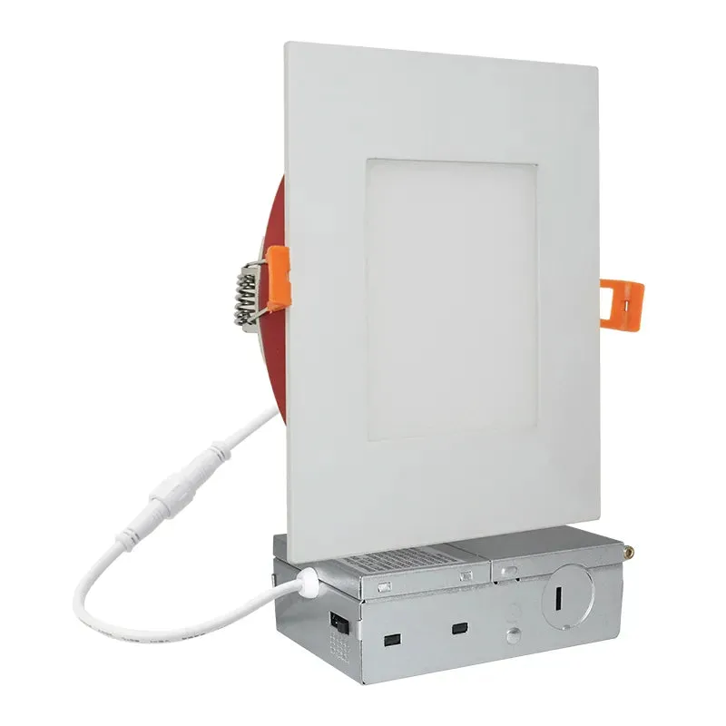 4" Square Fire Rated LED Recessed Light, 630 Lumens, 9W, CCT Selectable, 120V — Warehouse Lighting LED Downlights 9.0W 2700K