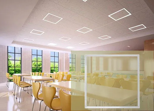 2 x 2 LED Grid Frame Light, 5000 Lumen Max, Wattage and CCT Selectable, 120-277V — Warehouse Lighting LED Downlights  