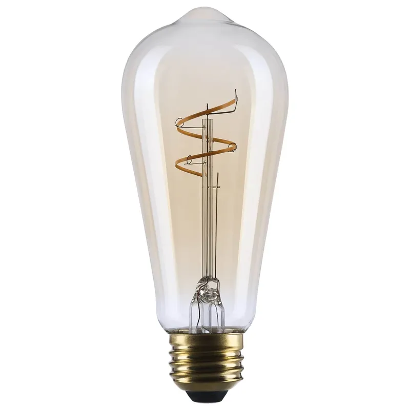 SATCO .5 Watt ST19 LED; 2000K CCT; Medium Base; Clear Glass; Amber Coil Filament; Dimmable; 120 Volt — Warehouse Lighting LED Bulbs & Lamps 5.0W 2000K