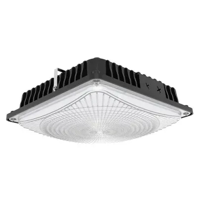 LED Canopy Light, 7318 Lumen Max, Wattage and CCT Selectable, 120-277V, Black or White Finish — Warehouse Lighting LED Area Lights  