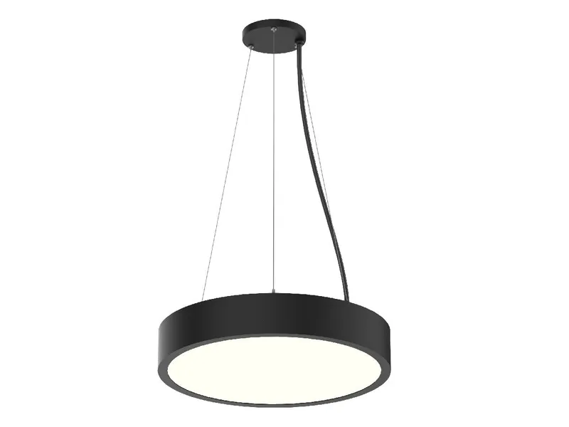 18" LED Round Pendant Light, 4550 Lumen Max, Wattage and CCT Selectable, 120-277V, White or Black Finish — Warehouse Lighting LED Linear Lights  