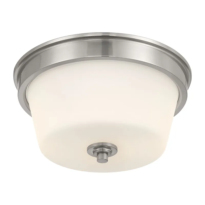 Strayhan 13" Wide 2-Light Flush Mount — Warehouse Lighting LED Post Top Lights  