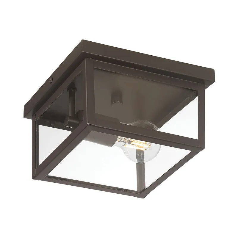 Evanton 8" Wide 1-Light Outdoor Flush Mount — Warehouse Lighting LED Post Top Lights  