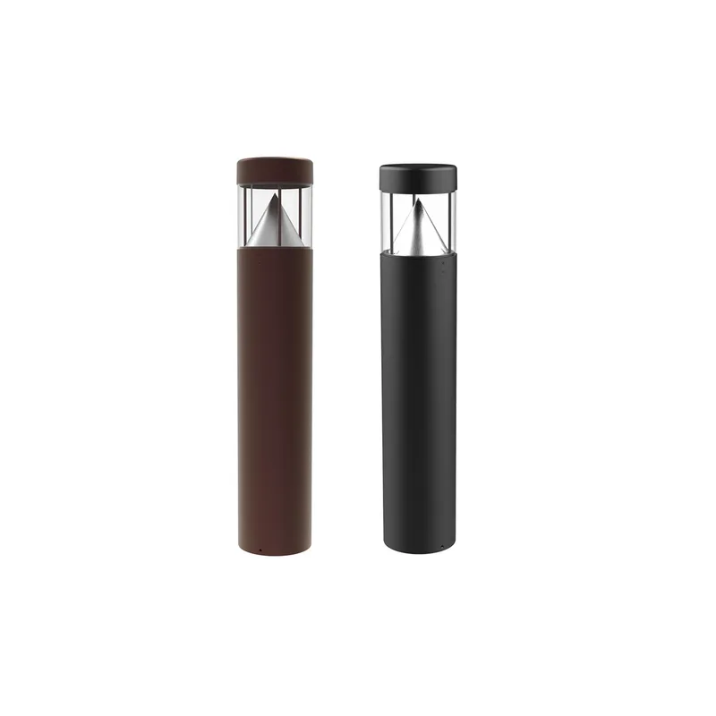 8" Flat Top Cone Reflector Bollard, 2340 Lumen Max, Wattage and CCT Selectable, 120-277V, Black or Bronze — Warehouse Lighting LED Bollards & Pathway Lights  