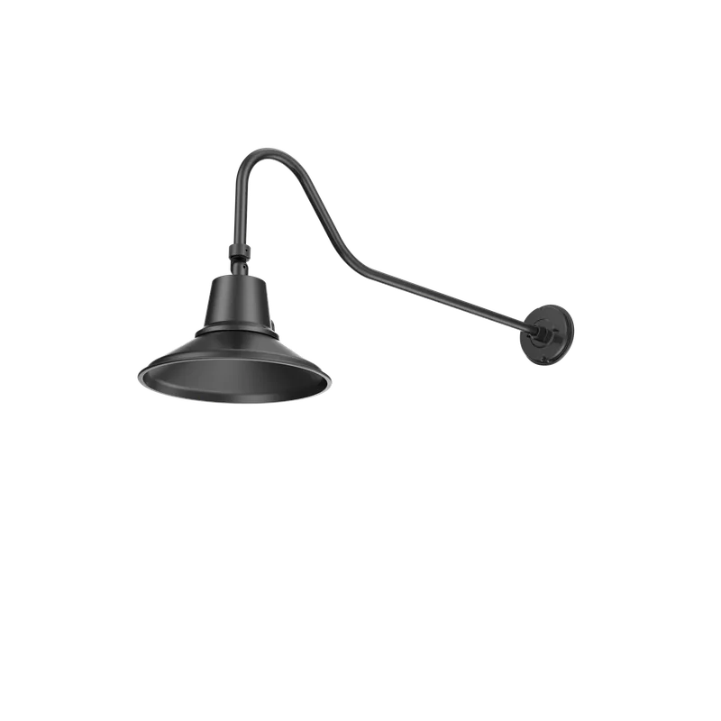 LED Gooseneck Light Fixture, 3250 Lumen Max, Wattage and CCT Selectable, 120-277V, Warehouse Shade, Black — Warehouse Lighting LED Landscape Lights  