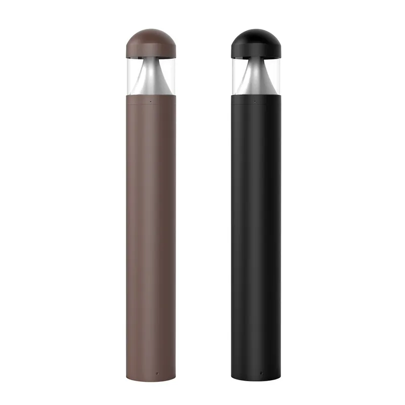 Commercial LED Bollard Light - 3360LM Max, CCT & Wattage Selectable, Dome Top Cone Reflector, Modular, 6-8" Retrofit Base, Black or Bronze — Warehouse Lighting LED Downlights  