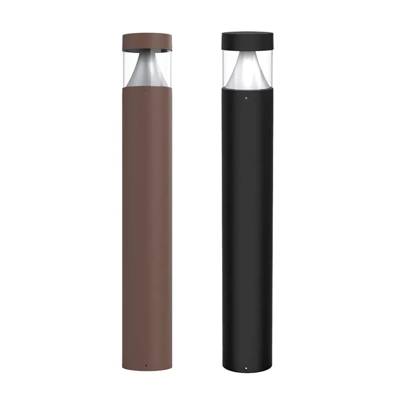 Commercial LED Bollard Light - 3360LM Max, CCT & Wattage Selectable, Flat Top Cone Reflector, Modular, 6-8" Retrofit Base, Black or Bronze — Warehouse Lighting LED Downlights  